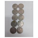 10 X BID Eisenhower Dollar Coins