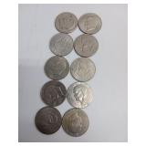 10 X BID Eisenhower Dollar Coins