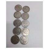 10 X BID Eisenhower Dollar Coins