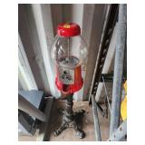 Red Gumball Machine on Metal Stand