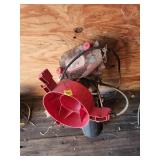 Electric Motor with Red Fan Housing