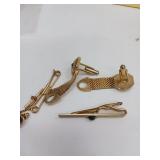 Swank Gold-Tone Tie Clips Set