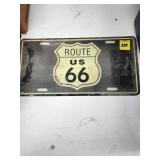 Route 66 Metal License Plate Sign