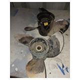 Two Metal Boat Propellers