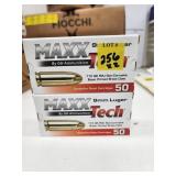 Two Boxes of MaxxTech 9mm Luger Ammo 2x