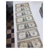 7X BID Seven $1 Silver Certificates