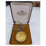 Gold Pendant Necklace in Box