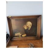 Framed Print of Elderly Man Praying