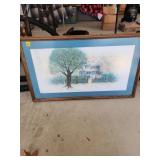 Framed Print of House and Tree