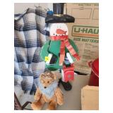 Snowman Decoration and Teddy Bear