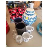 Ceramic Vase and Assorted Items