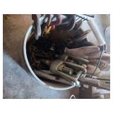 Bucket of hooks and chain Hardware