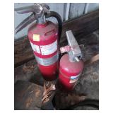 2X BID Two Red Fire Extinguishers