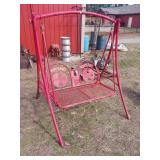 Red Coca-Cola Metal Swing Bench