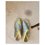 Blue and Yellow Floral Garden Clogs