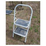 White Metal Folding Step Stool