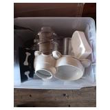 Tote of Pet Water & Food Dishes