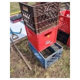 3 X BID Three Plastic Milk Crates