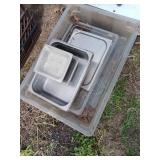 Plastic Tub with Stainless Lids & Pots