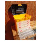 Yellow Plastic Tackle Box with Trays