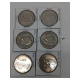 6 X BID Six Eisenhower Dollars