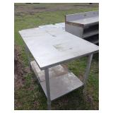 Stainless4ftx30' Steel Table with Shelf