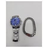 Men's Geneva Watch and Bracelet Set