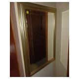 Rectangular Wall Mirror in Gold Frame