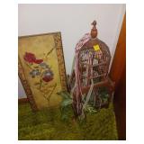 Decorative Birdcage and Flower Artwork