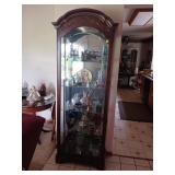Wooden Display Cabinet with Glass Shelves