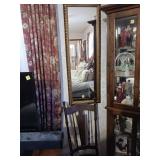 Framed Wall Mirror and Wooden Rocker