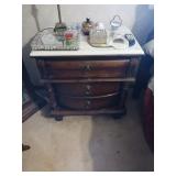 3 Drawer night stand marble top