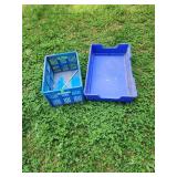 2xBID Two Blue Plastic Crates
