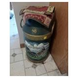 Painted Metal Milk Can With Lid