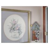 Framed Floral Print and Decor