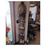 Metal Corner Shelf With Decor Items