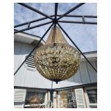 Crystal and Metal Ceiling Chandelier