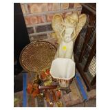 Decorative Angel and Assorted Items