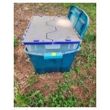 2xBID Blue and Clear Plastic Storage Bin