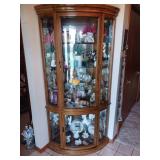 Wood and Glass Corner Display Cabinet