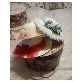 Floral Hat Box With Three Hats