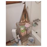 Gold-Tone Bathroom Shelf Unit