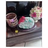 Decorative Items on Bottom Shelf