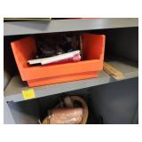 Orange Plastic Bin With Contents