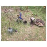 Bird bath and miscellaneous outside decor