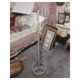 White Metal Coat Rack With Hooks