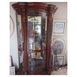 Wooden Curio Cabinet with Glass Panels