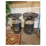 2xBID Milk Can Tractor Seat Stools