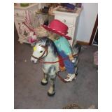 Vintage Mobo Riding Horse and Doll