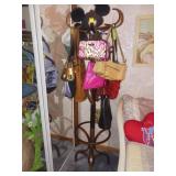 Wooden Coat Rack With Purses